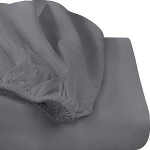 Queen Fitted Sheet - Bottom Sheet Easy Care -1 Fitted Sheet Only (Grey) - Picture 1 of 7