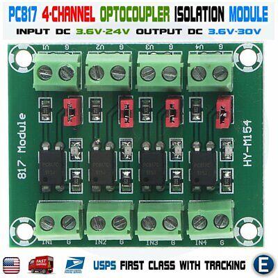 PC817 4-Channel Optocoupler Isolation Module 3.6-30V Phototransistor For Arduino • 5.97$
