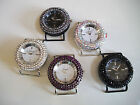WOMEN'S CLEAR,PURPLE ETC RHINESTONE WATCH FACES FOR BEADING,RIBBON OR OTHER USE