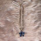 Betsey Johnson Blue Celestial Star Pendant & Butterfly Charm Tennis Necklace