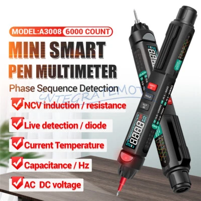 A3008 Mini Digital Multimeter Pen DC/AC Smart Voltage Tester Meter 6000 Counts - Bild 1 von 4