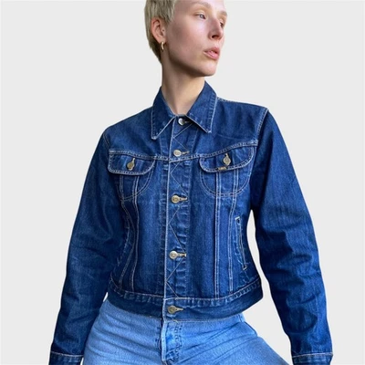 Vintage 70s Lee Denim Jacket Size US6/8 Dagger Collar Denim Blazer - Image 1 of 4