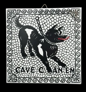 Lasergravierte Hund Mosaik Fliese Pompeji Illustration Römer Keramik Große Untersetzer - Bild 1 von 9