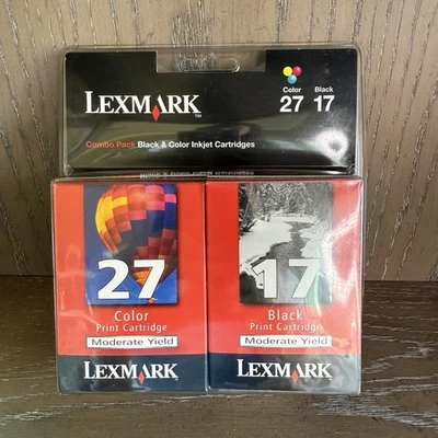 Genuine Lexmark 17 & 27 Black and Color Ink Cartridges Combo Pack SEALED - Image 1 of 4
