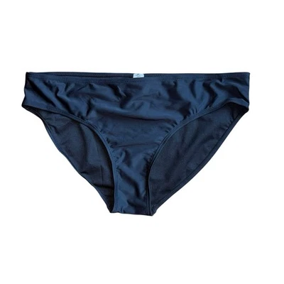 Nicole Miller Bikini Bottom XL Black Solid Lined Pullon Classic Beach Vacay NEW - Image 1 of 4