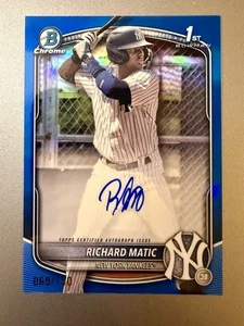 2025 Bowman Richard Matic 69/150 TRUE Blue Refractor 1st Auto #CPA-RM Yankees - Picture 1 of 2