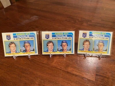 Three (3) 1982 Topps George Brett Larry Gura 81 Batting Pitching Royals #96 - Image 1 of 2