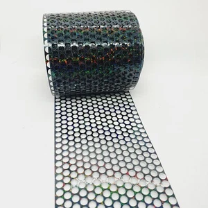 1m black hologram SEQUIN MESH WASTE CRAFT CARD MAKING scrapbook Punchinella - Picture 1 of 1