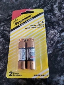 Paquete de 2 fusibles de retardo de tiempo Cooper Bussmann 20A 20 amperios ~ BP/FRN-R-20 - Imagen 1 de 2