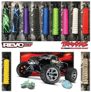 *FITS* Traxxas E-REVO / Revo RC Shock Covers Wraps Dust Sox Spring Sleeves - Picture 1 of 2