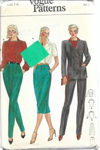 Vintage VOGUE Pattern #7456-Misses Jacket-Blouse-Skirt-Pants in Size 14 - Picture 1 of 1