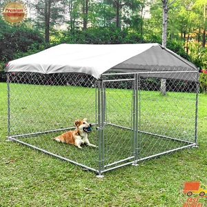10x10ft / 6.5x6.5ft Metal Dog Kennel Outdoor Dog Kennel with Cover Waterproof - Picture 1 of 29