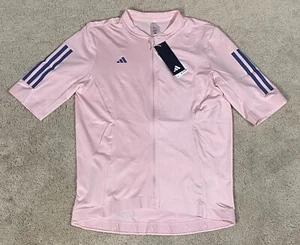 Adidas Full Zip Pink Cycling Jersey Shirt IW1575 Men’s Size L NWT $110 - Picture 1 of 6