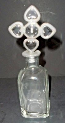 "Botella de vidrio transparente con tapón decorativo de 7,5""" Foto 1 de 4