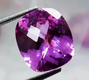 Zaffiro rosa dello Sri Lanka 9,80 ct cuscino naturale (checker) taglio pietra preziosa certificato - Foto 1 di 6