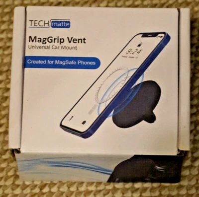 TechMatte MagGrip Magnetic Vent Car Phone Mount- (Black) - Image 1 of 2