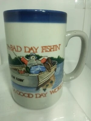 UN MAL DÍA DE PESCA ES UN BUEN DÍA NO FUNCIONA TAZA DE CAFÉ. Taza Art Deco PESCA. Foto 1 de 4