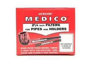 Medico Pipe Filters Tobacco Pipes and Holders 2 1/4" Full Box 120 Total Filters - Picture 1 of 3