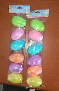 Easter Refillable Large Plastic Eggs Set of 12 Pastel Brand New. - Picture 1 of 5