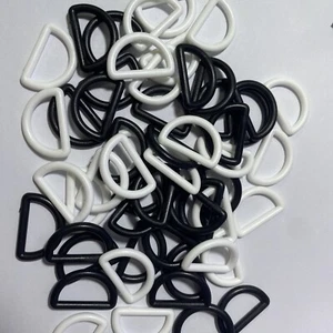 20MM 58Pcs Black White Plastic D Ring Buckles Webbing Strapping Diy - Picture 1 of 4