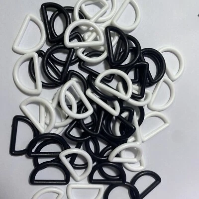 20MM 58Pcs Black White Plastic D Ring Buckles Webbing Strapping Diy - Image 1 of 4
