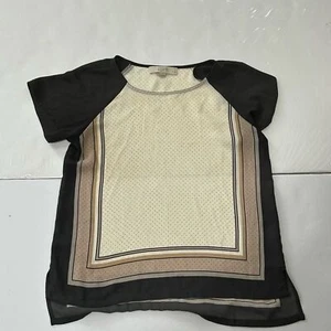 LOFT Black and Cream Polka Dot Blouse Women Size XSP Petites - Picture 1 of 6