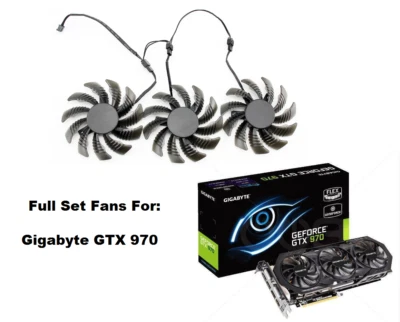 GPU Cooling Fan For Gigabyte GTX 970 GTX970 GV-N970WF3 GV-N970G1 PLD08010S12H - Image 1 of 4