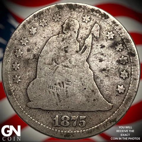 1875 P Seated Liberty Quarter  Q4698 Cover