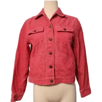 Jones New York Sport Corduroy Jean Jacket Coral size Small Petite - Image 1 of 4