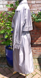 womans shiny rubber backed satin raincoat mackintosh Marlbeck L44 chest grey