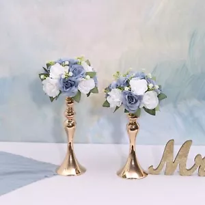 2Pcs Flower Ball Arrangement Bouquet 9.5 inch Diameter Dusty Blue Fake Flower... - Picture 1 of 6