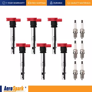 6 Ignition Coil + 6 Spark Plug for 2005-2017 Audi Q7 V6 3.0L UF529 - Picture 1 of 12