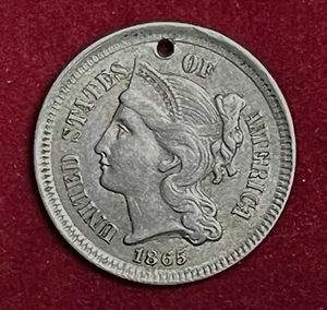 1865 3 Cent Nickel - Pendant - Picture 1 of 2