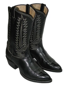 Vtg NEW-Oldstock Tony Lama Black Label Men Western Cowboy Boot Sz 9.5 D USA Made - Picture 1 of 16