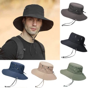 Cappello uomo donna estivo secchiello boonie copricollo patta sole tesa larga berretto esterno - Foto 1 di 24
