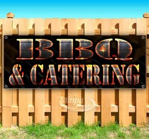 BBQ AND CATERING Advertising Vinyl Banner Flag Sign Many Sizes USA - Picture 1 of 7