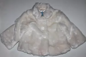 baby Gap NWT Girl's 2T 3T 4T Faux Fur Ivory Coat - Picture 1 of 3