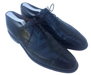 Allen Edmonds "Lloyd" Wingtips Black Leather Brogue Oxfords Men's Size 10 A USA - Picture 1 of 12