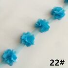 Chiffon Artificial Flower Ribbons Flowers Lace Clothes Dress Decoration Diy 24Pc