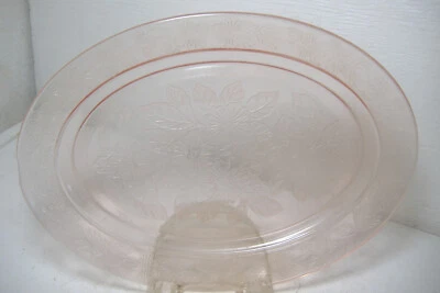 Very Rare Macbeth- Evans Pink Dogwood Apple Blossom Depression 12" Oval Platter - image 1 of 4