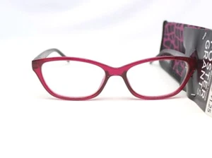 Foster Grant Magenta Leopard Prt Reading Glasses PEGGY MAG 52/17-135 Chs Diopter - Picture 1 of 6