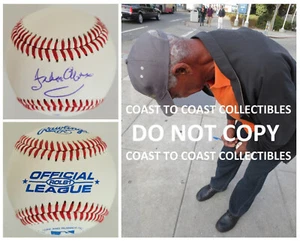 Felipe Alou San Francisco Giants Yankees firmado autografiado béisbol certificado de autenticidad prueba - Imagen 1 de 3