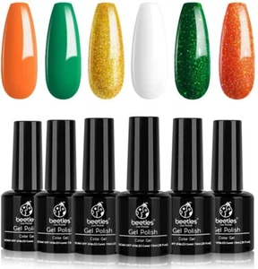  Beetles 6 Colors Gel Nail Polish Set Grey and Nude Blue Glitter Gel Polish Kit  - Picture 1 of 6