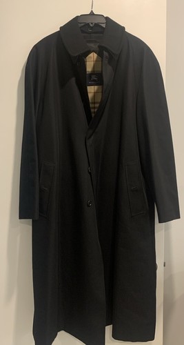 Cappotto lungo uomo Burberry London nero fodera in lana con zip taglia 42 R us intime ottimeioni!