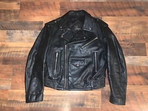 Men’s Lakeland black Leather Motorcycle Jacket size 38 - Picture 1 of 3
