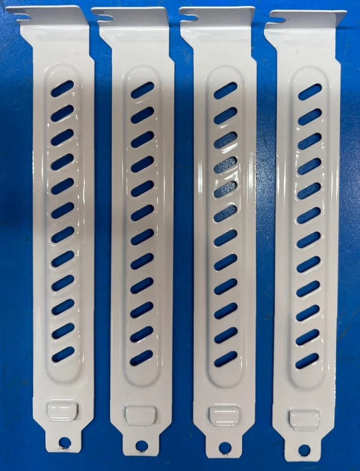 4 pc Computer Case Rear Slot PCI Bracket Blank Filler Slot Cover White - Image 1 of 1