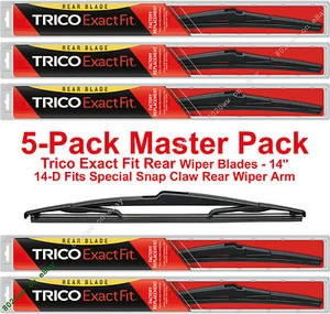 Paquete de 5 cuchillas limpiaparabrisas traseras Trico 14-D (x5) 14" ajuste garra a presión brazo limpiaparabrisas trasero - Imagen 1 de 5