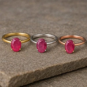925 Sterling Silver GF. Pink sapphire gemstone ring Rare stone sapphire ring - Picture 1 of 10