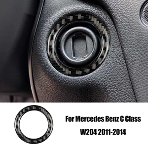 Pegatina negra de fibra de carbono para marco de orificio de arranque de coche para Benz C W204 - Imagen 1 de 7
