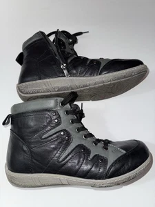 Mago Damen Leder Stiefeletten Schwarz Grau Reißverschluss Schnürung Sport Komfort EU 41 US 10 - Bild 1 von 9